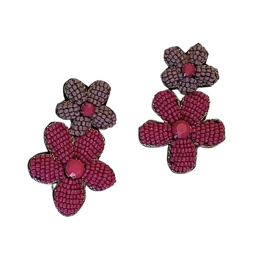 Beaded Flower Earrings