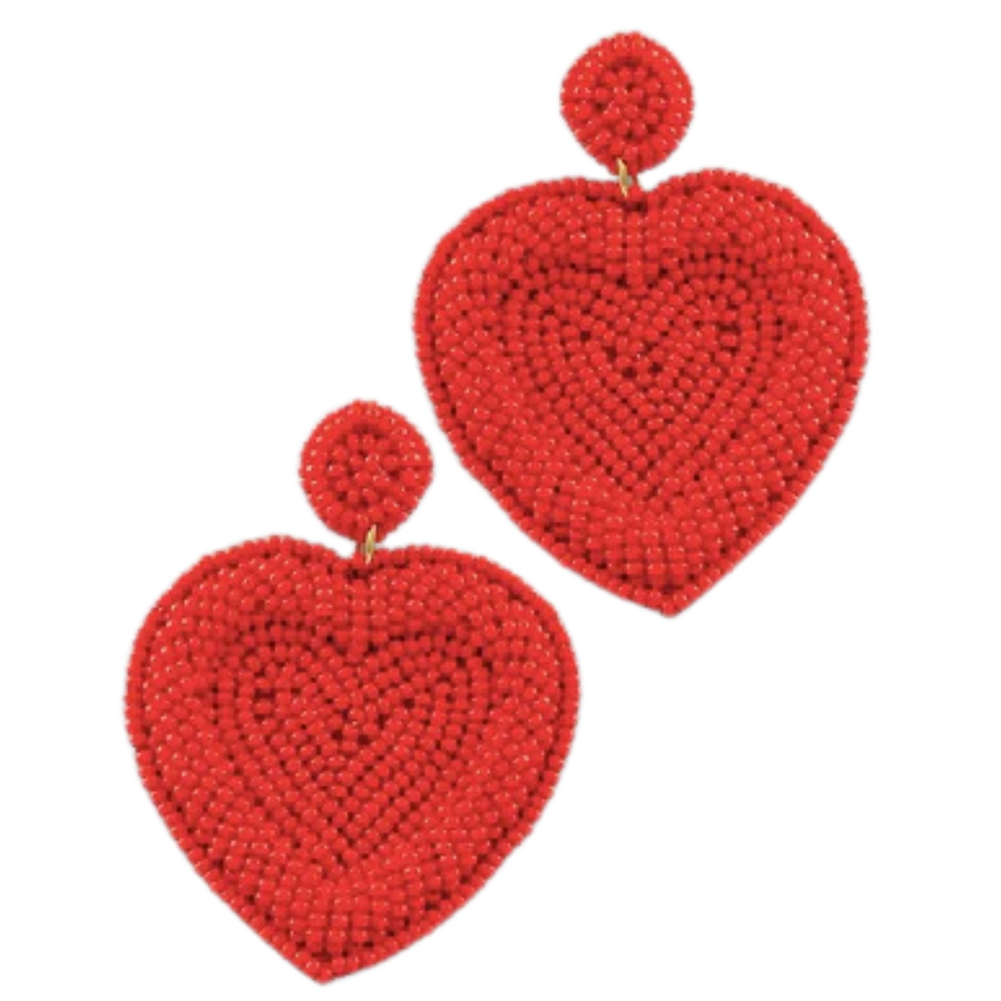 These beautiful Bead Heart Earrings are the perfect Valentine's Day accessory. With their red, heart-shaped design and delicate beaded detailing, they are sure to make a statement. Dangling elegantly from your ears, these earrings will add a touch of romance to any outfit.