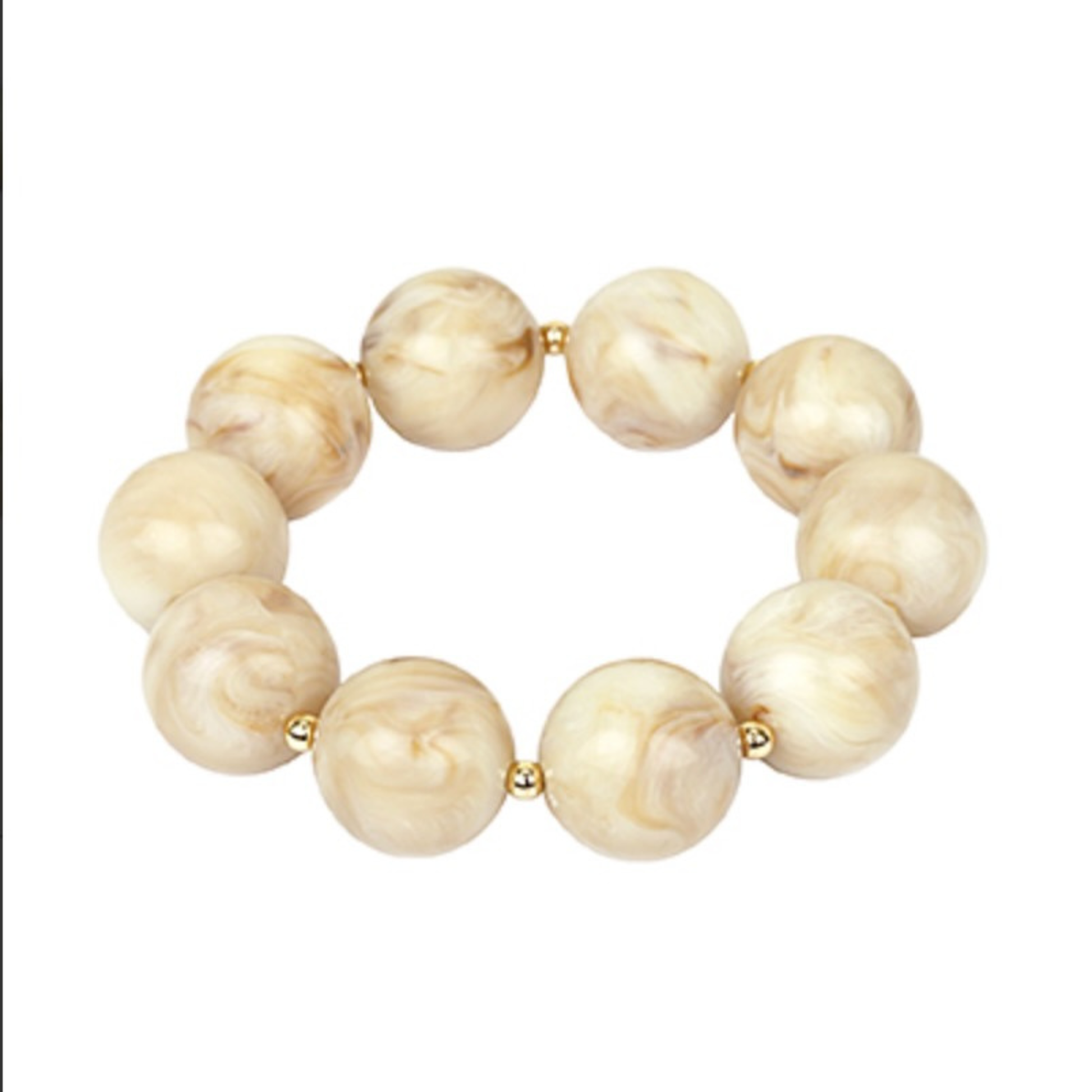 Beaded Stretchy Bracelet in Beige