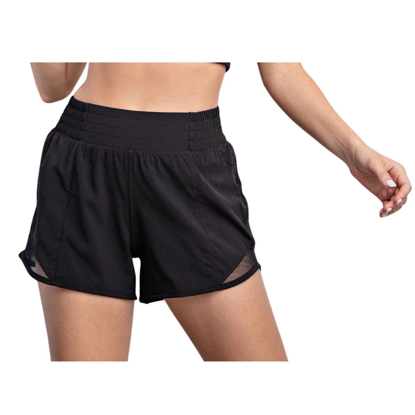 Active Shorts with Mesh in black