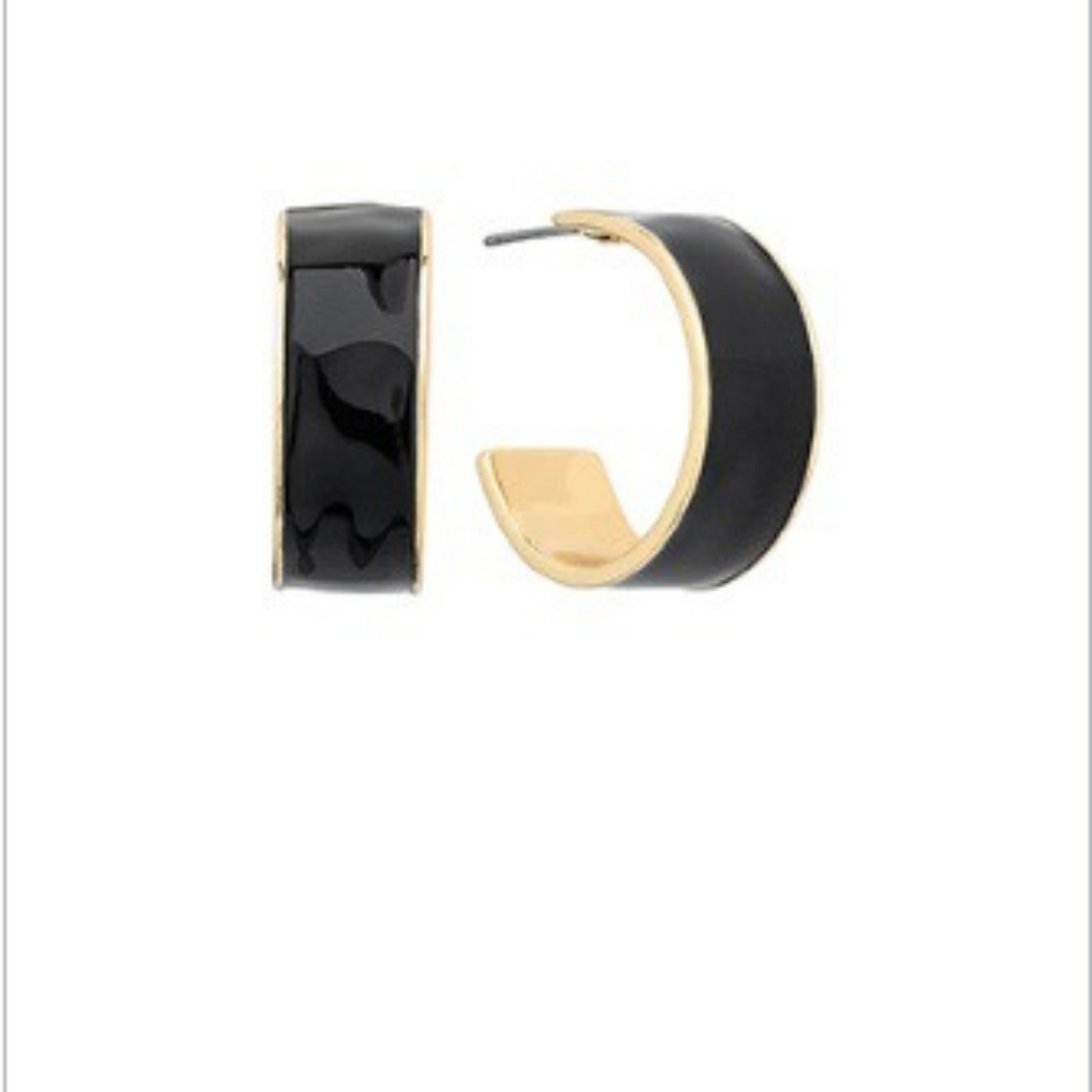 22 mm colored metal hoops in black and gold