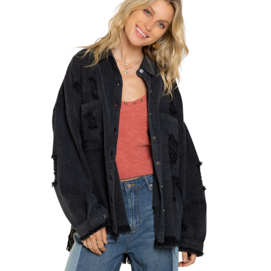 This classic Black Denim Jacket is perfect for anyone looking for a classic denim style in plus size. The timeless button-up silhouette creates a flattering fit that comfortably complements any fashionista's wardrobe.