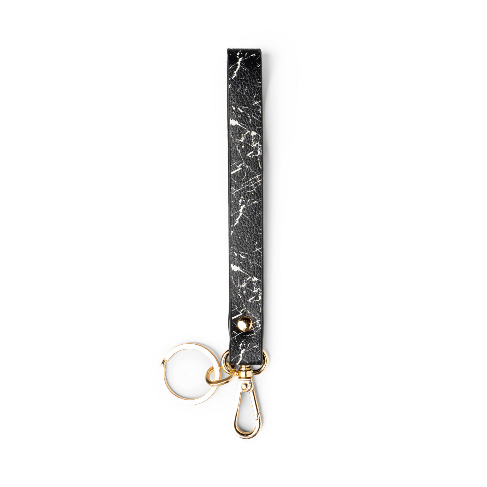 Black marble clips interchangeable wristlet strap