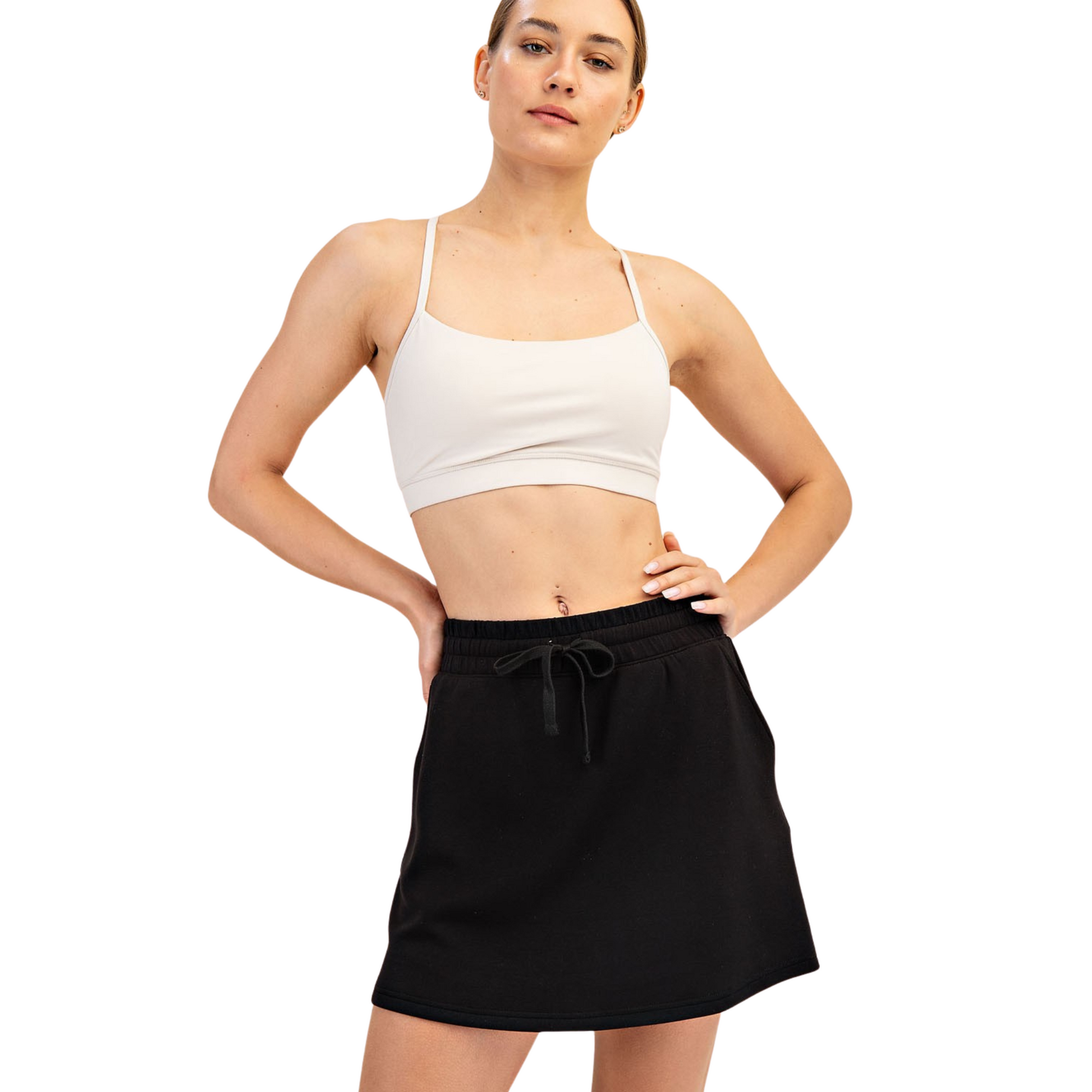 Modal Poly Span Mini skort in black