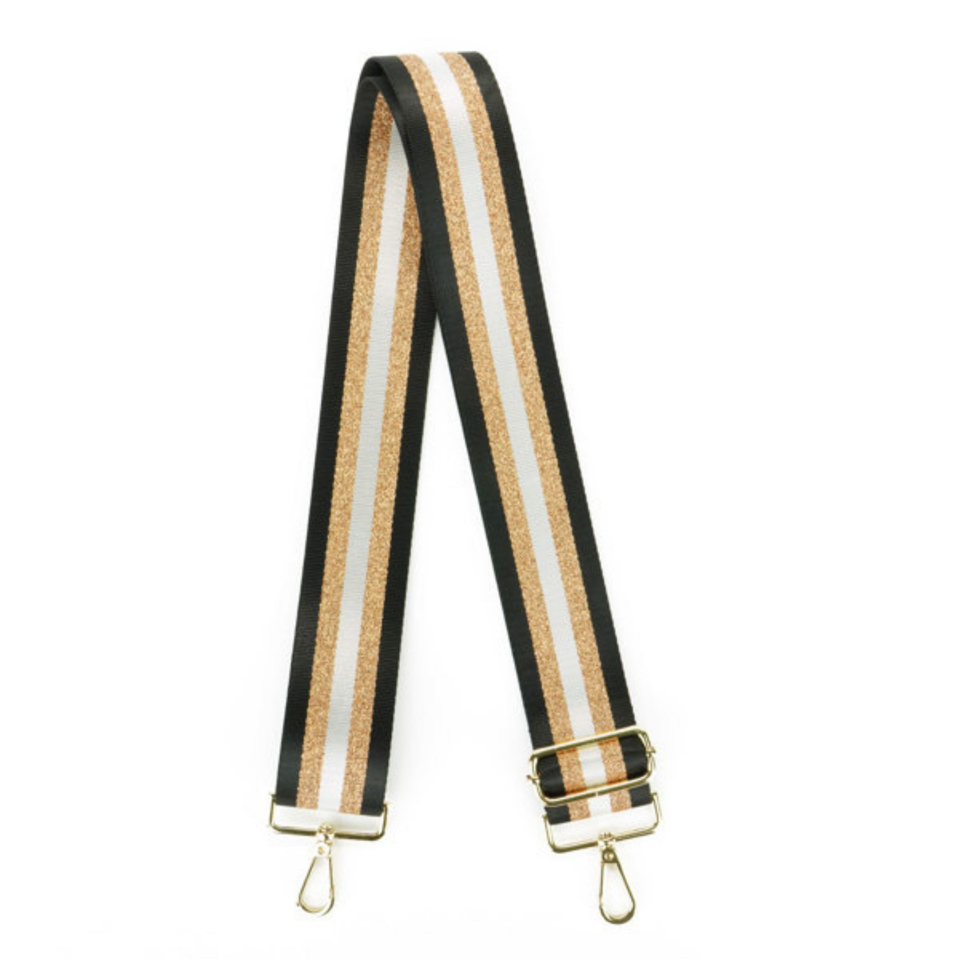 black and gold striped interchangeable purse strap from Kedzie