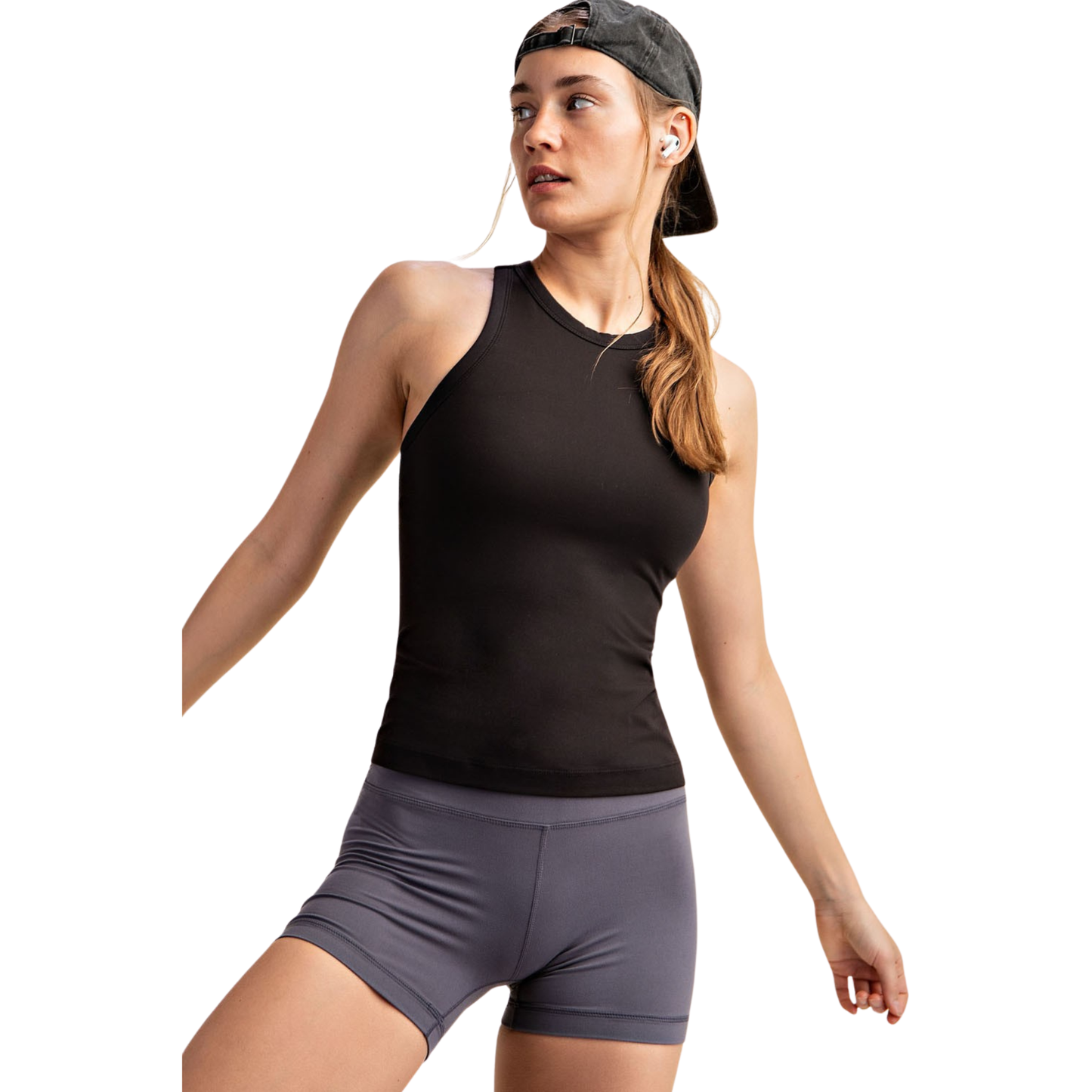 Butter Soft Racer Back Tank in black