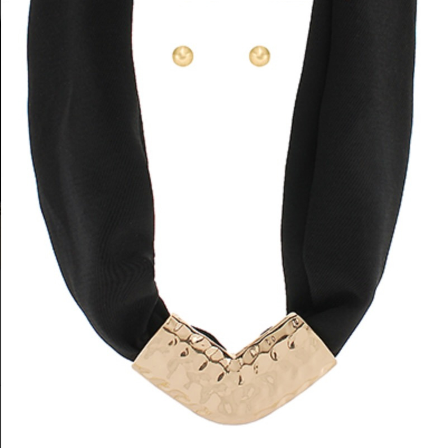 Elevate your everyday style with the Golden Stella Scarf Necklace and Stud Earrings Set. This versatile jewelry collection features elegant gold stud earrings with charming black and gold accents, designed to complement any outfit. The coordinated set makes it easy to create polished, put-together looks for work, weekend outings, or special occasions. Perfect for layering or wearing individually, these pieces blend timeless sophistication with modern appeal. 