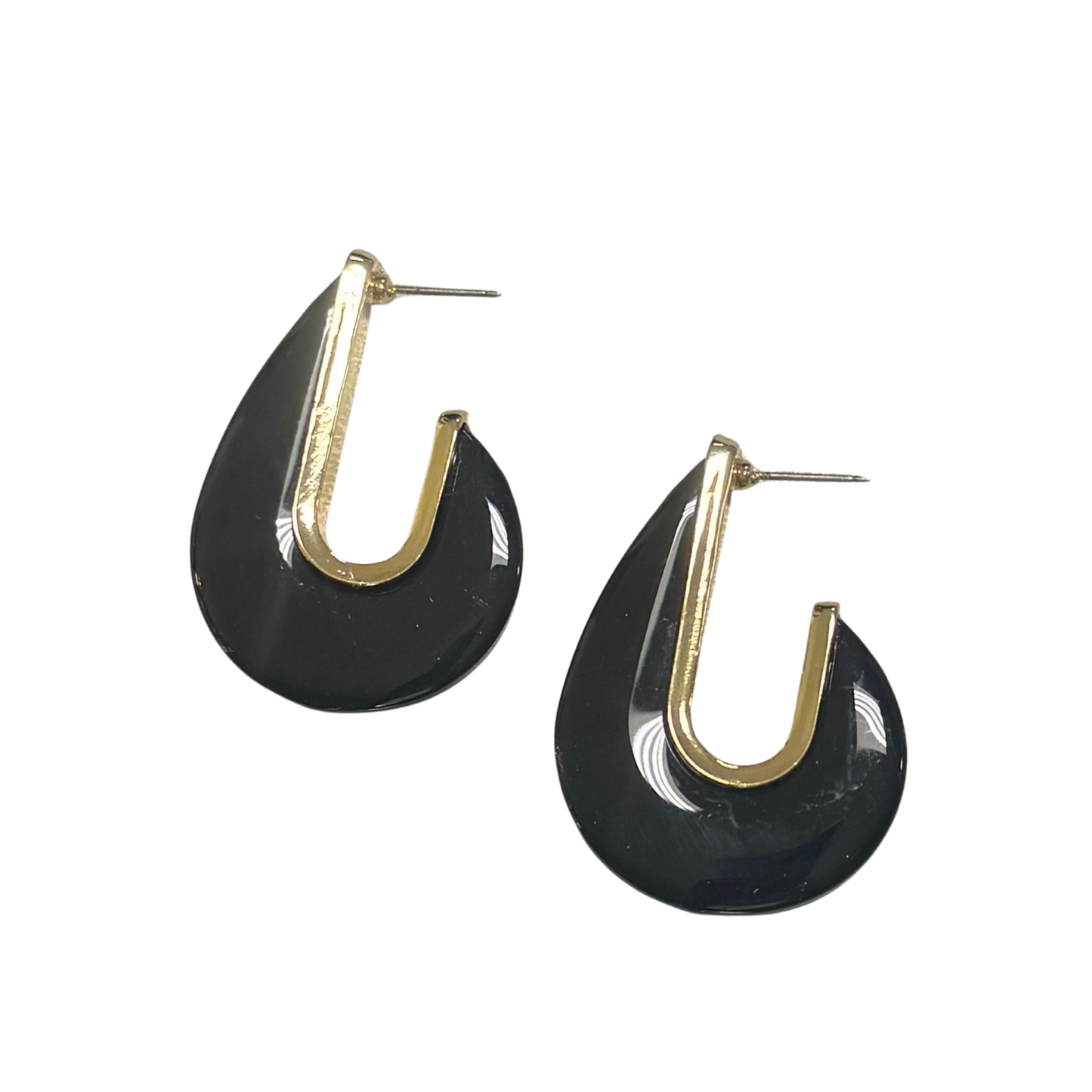 Colored Teardrop Earrings in black
