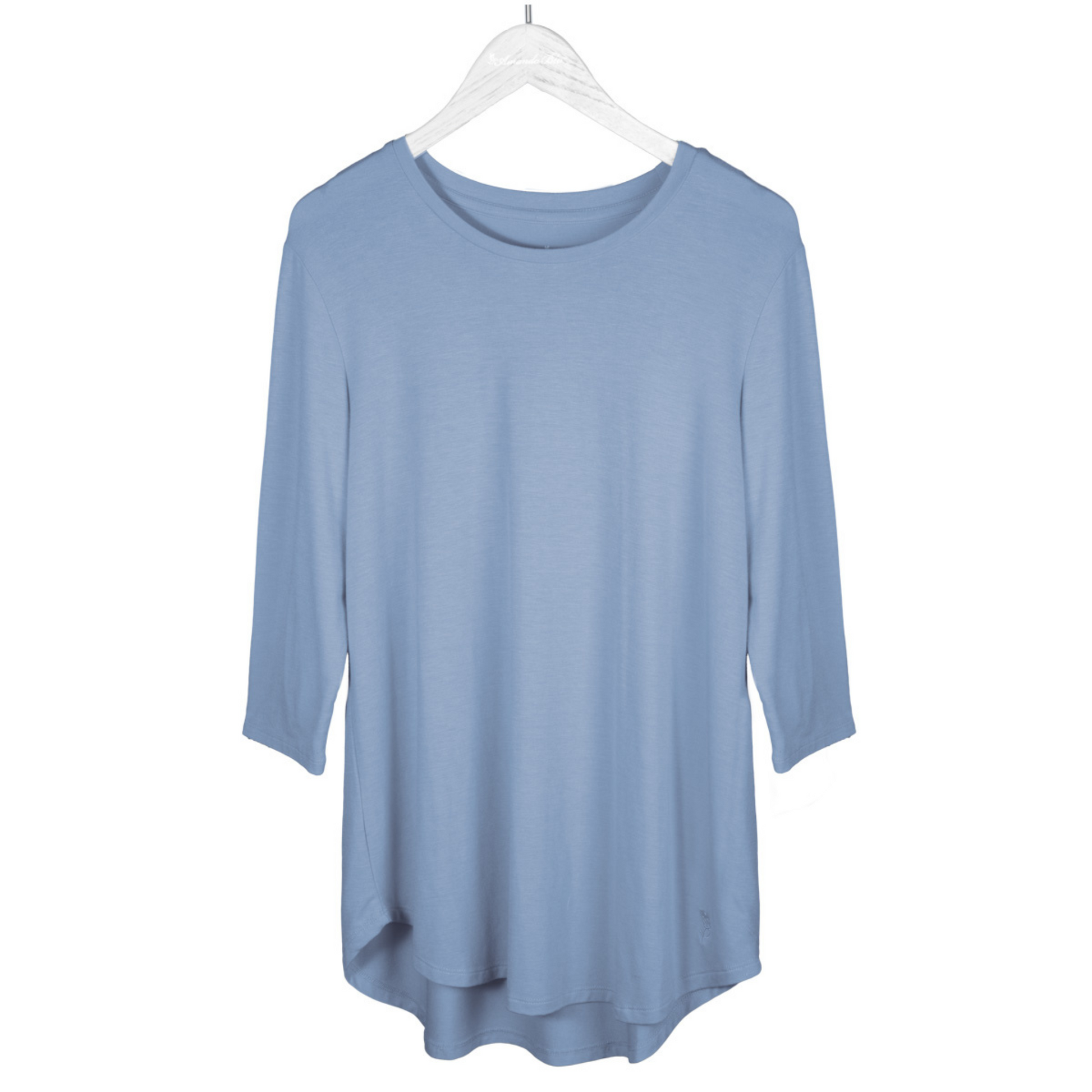 3/4 length sleeve top in blue