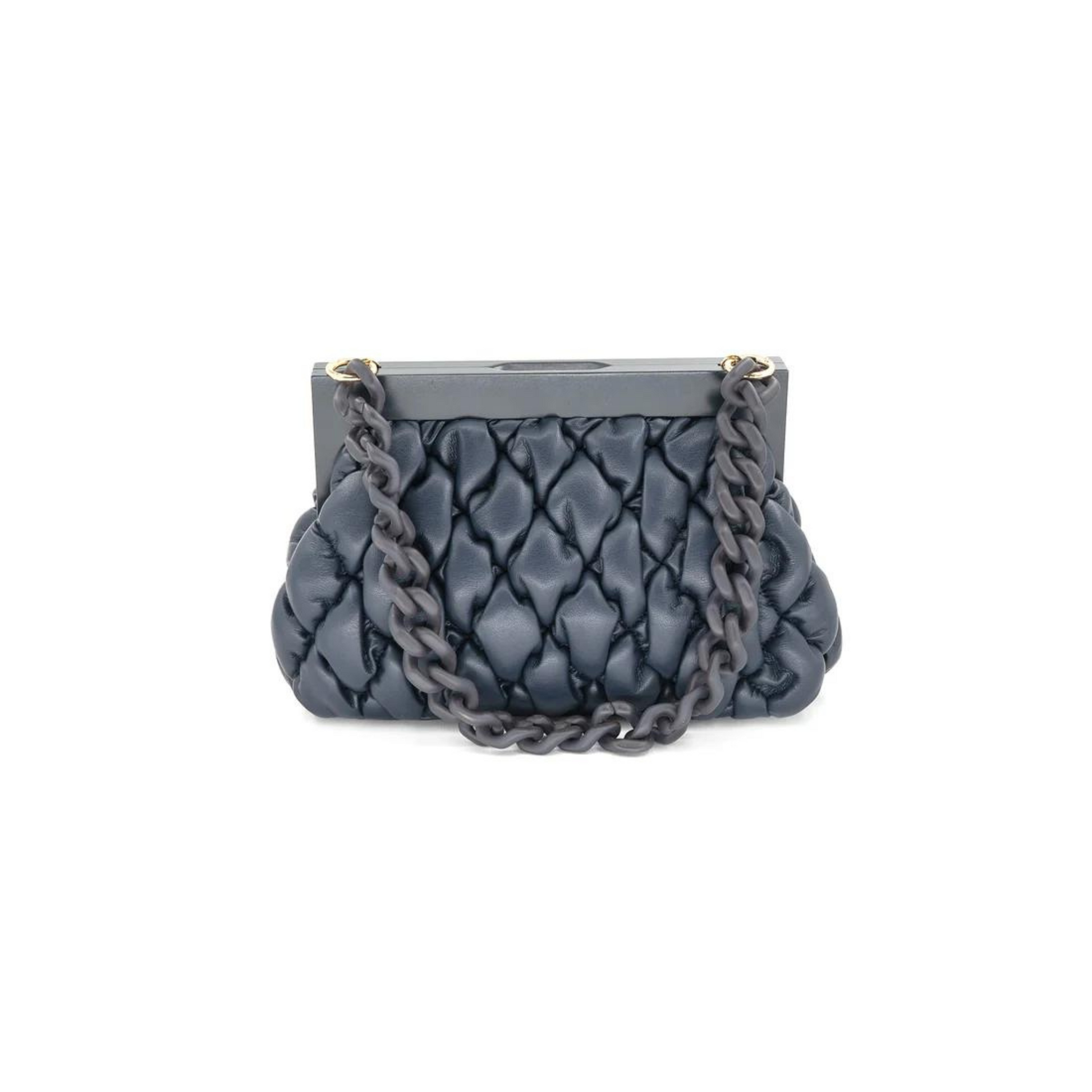 Quilted puff bag in navy