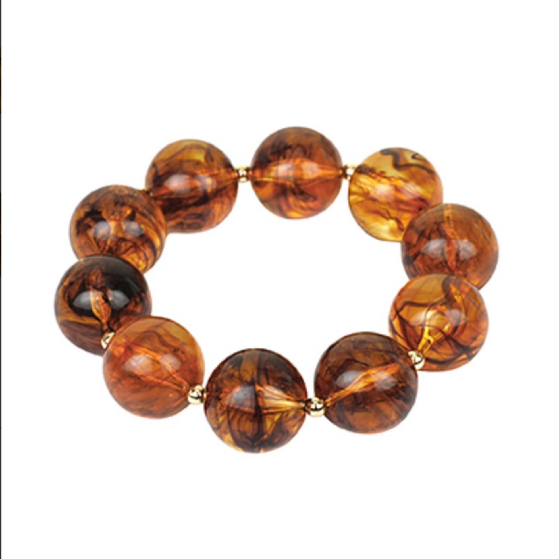 Beaded Stretchy Bracelet in Brown