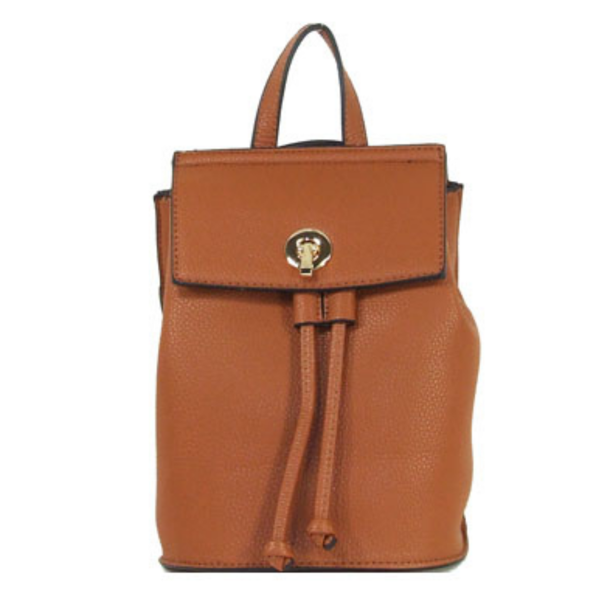 Leather backpack in camel