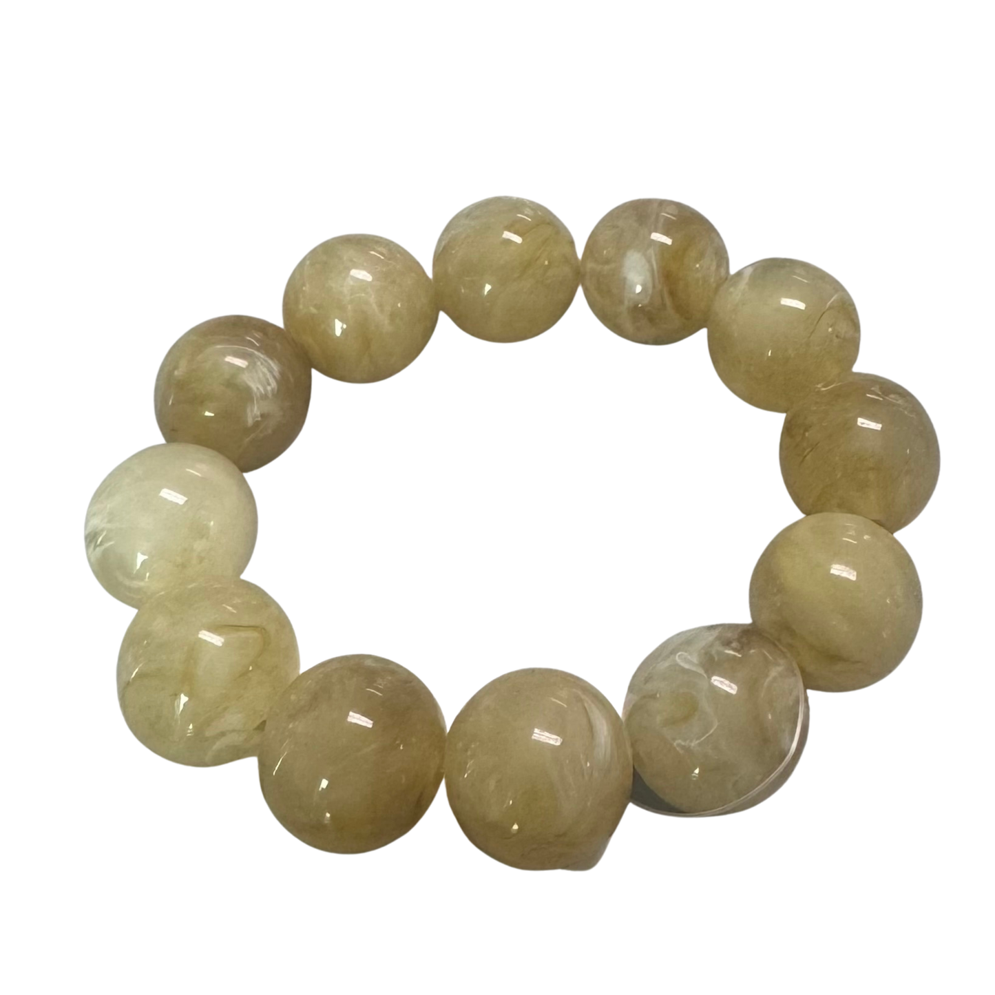 Beaded Stretchy Bracelet in Caramel