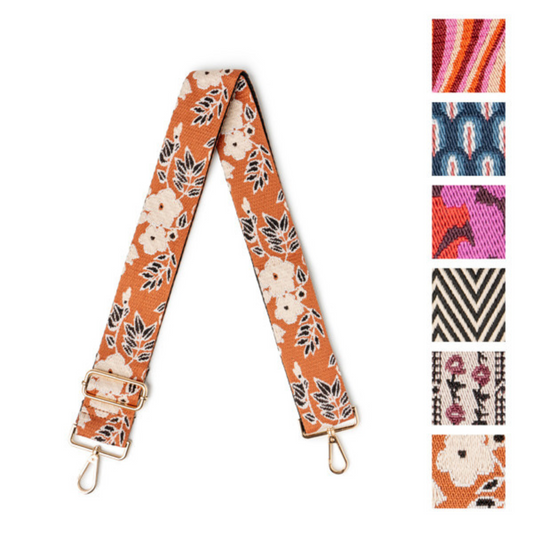The Wildflower Interchangeable Straps feature high-quality embroidered designs and adjustable, interchangeable straps with branded swivel clips, perfect for customizing your Kedzie crossbody, sling or backpack. 