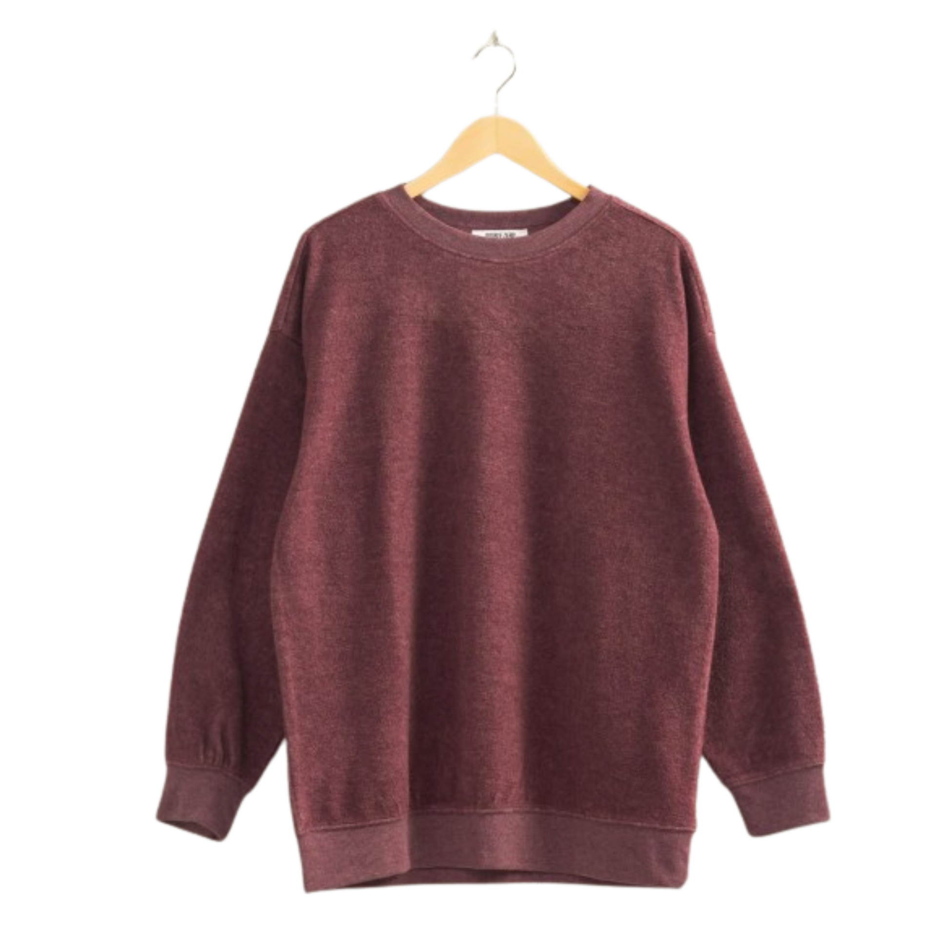 Oversized Crewneck Sweatshirt in dark cherry