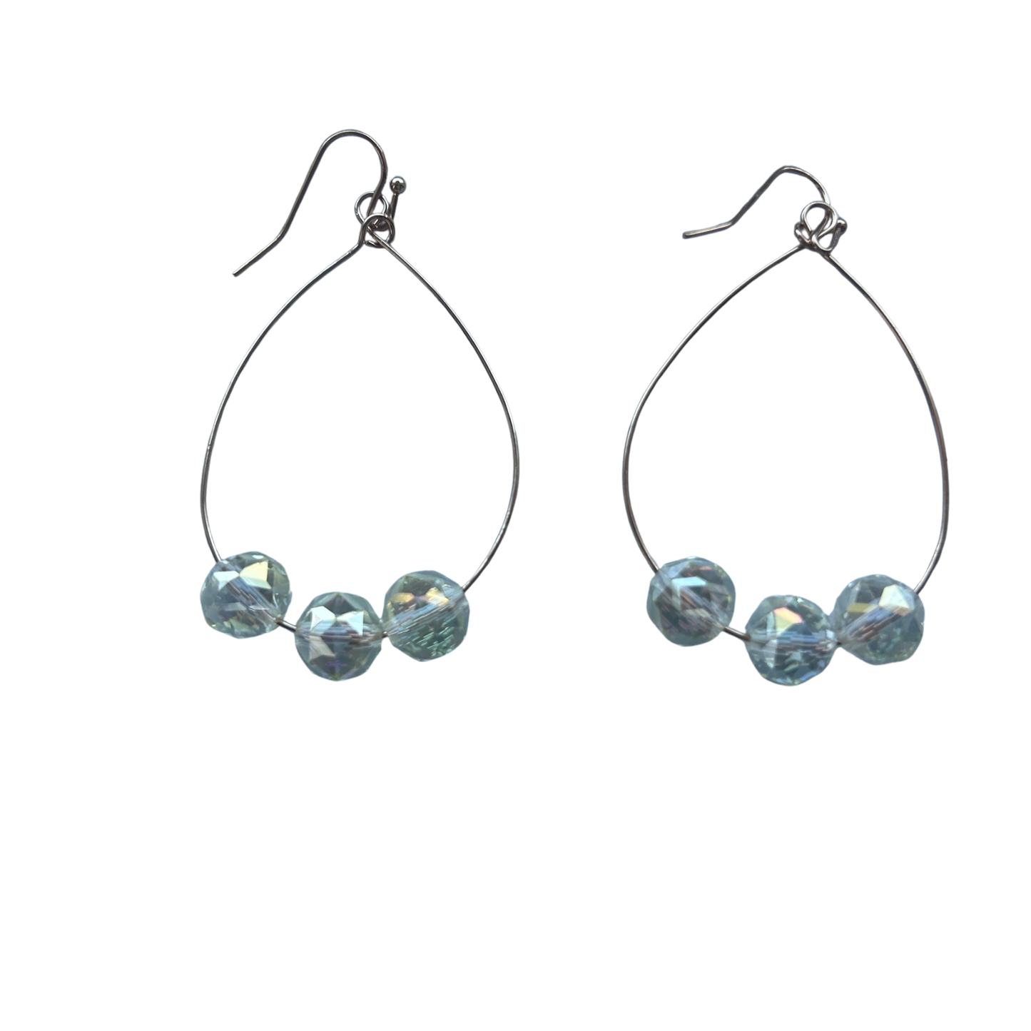 Beaded Hoop earrings in clear