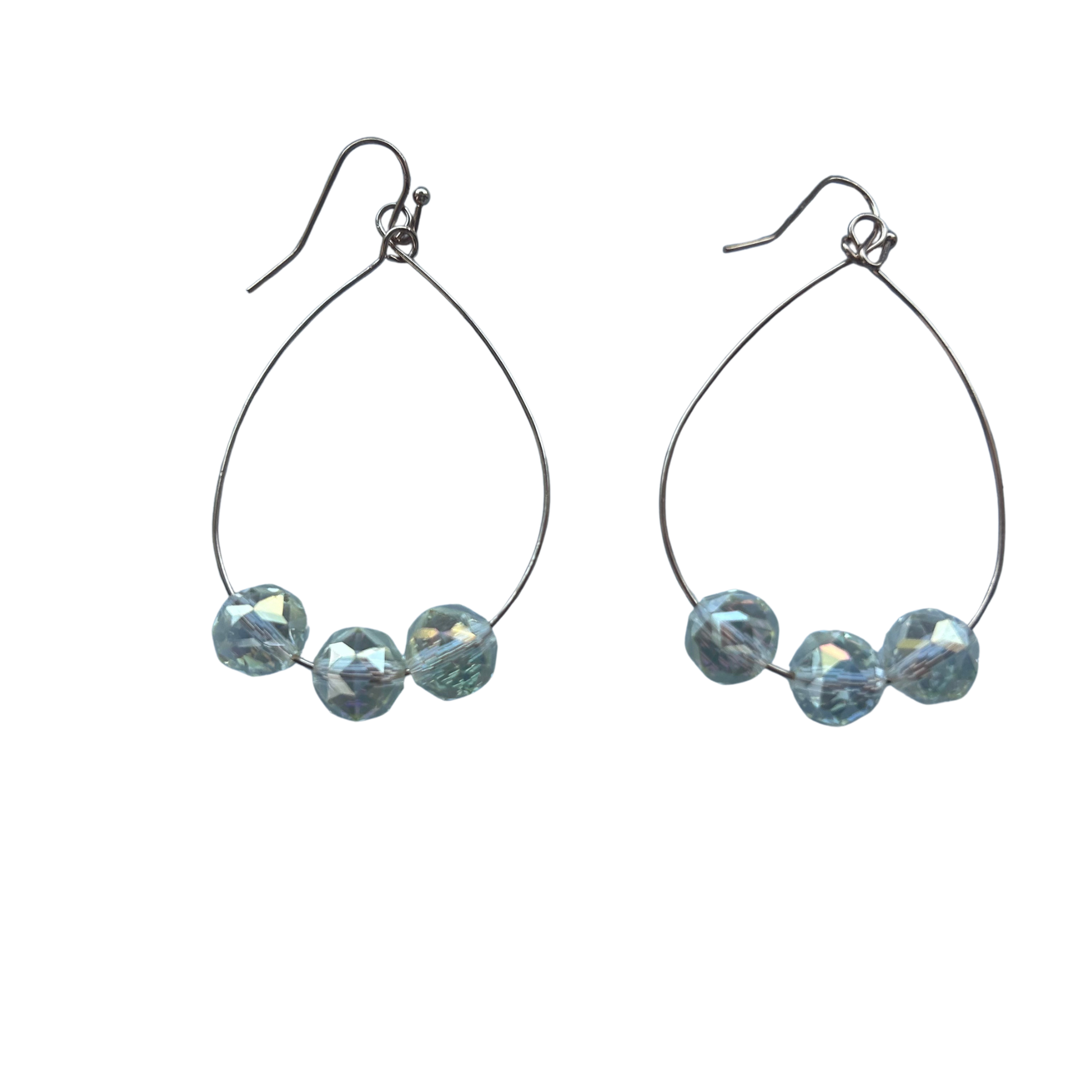 Beaded Hoop earrings in clear