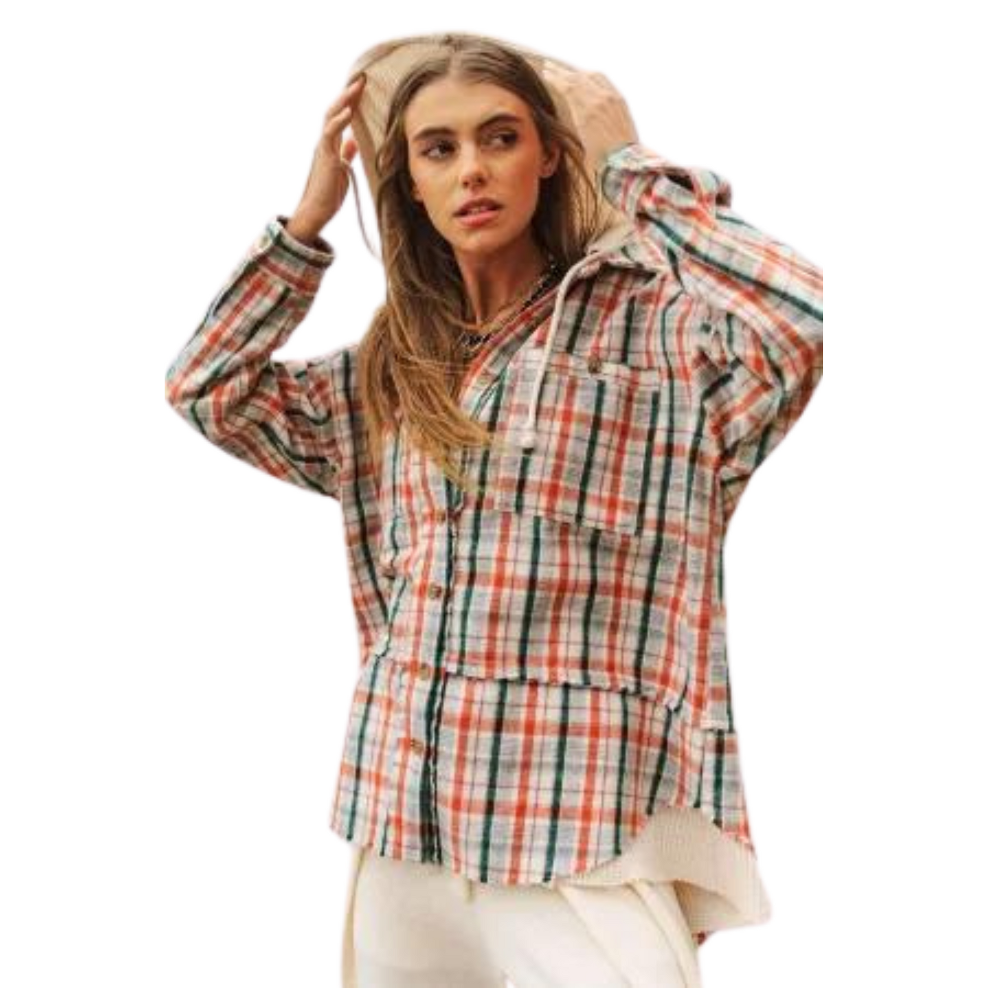 Cozy up in this Fuzzy Plaid Color Block Top! Boasting a classic plaid pattern featuring fall colors, this button-down collared top has all the right features for a stylish and comfortable look.