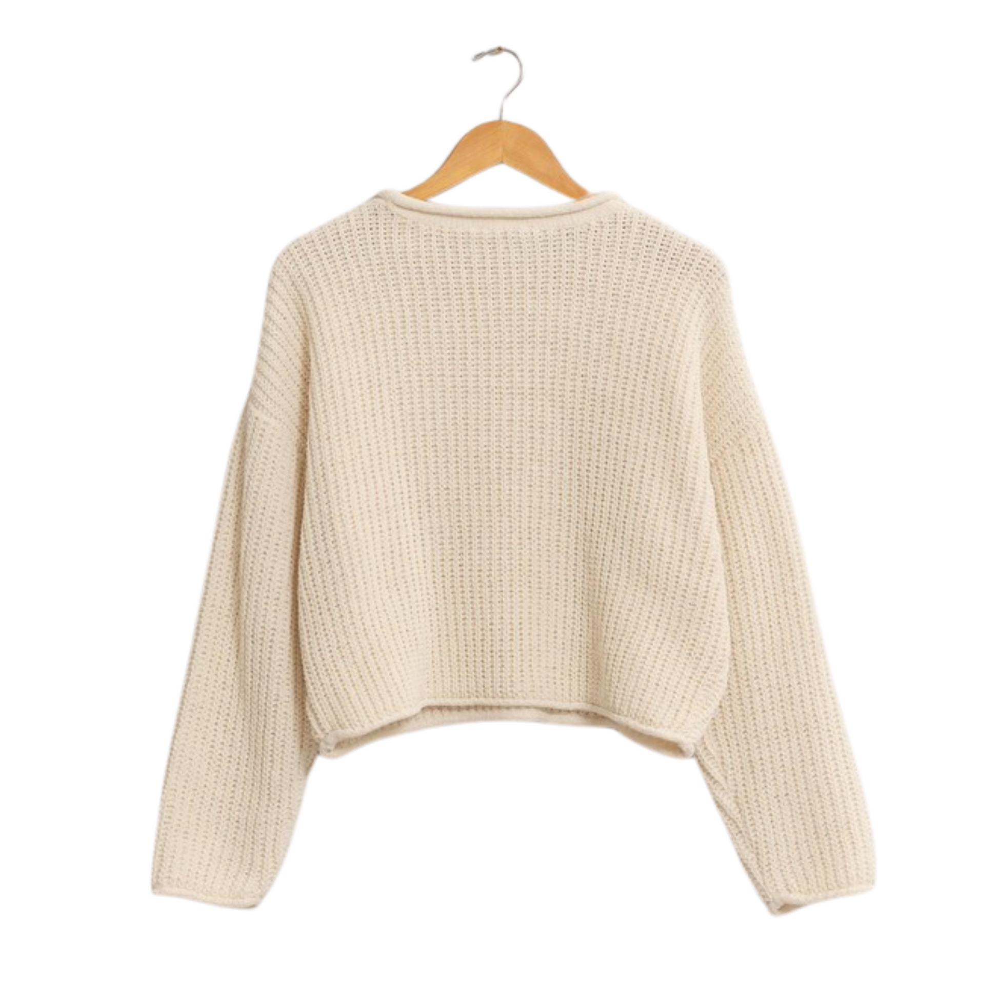 Knit Cropped sweater in cream