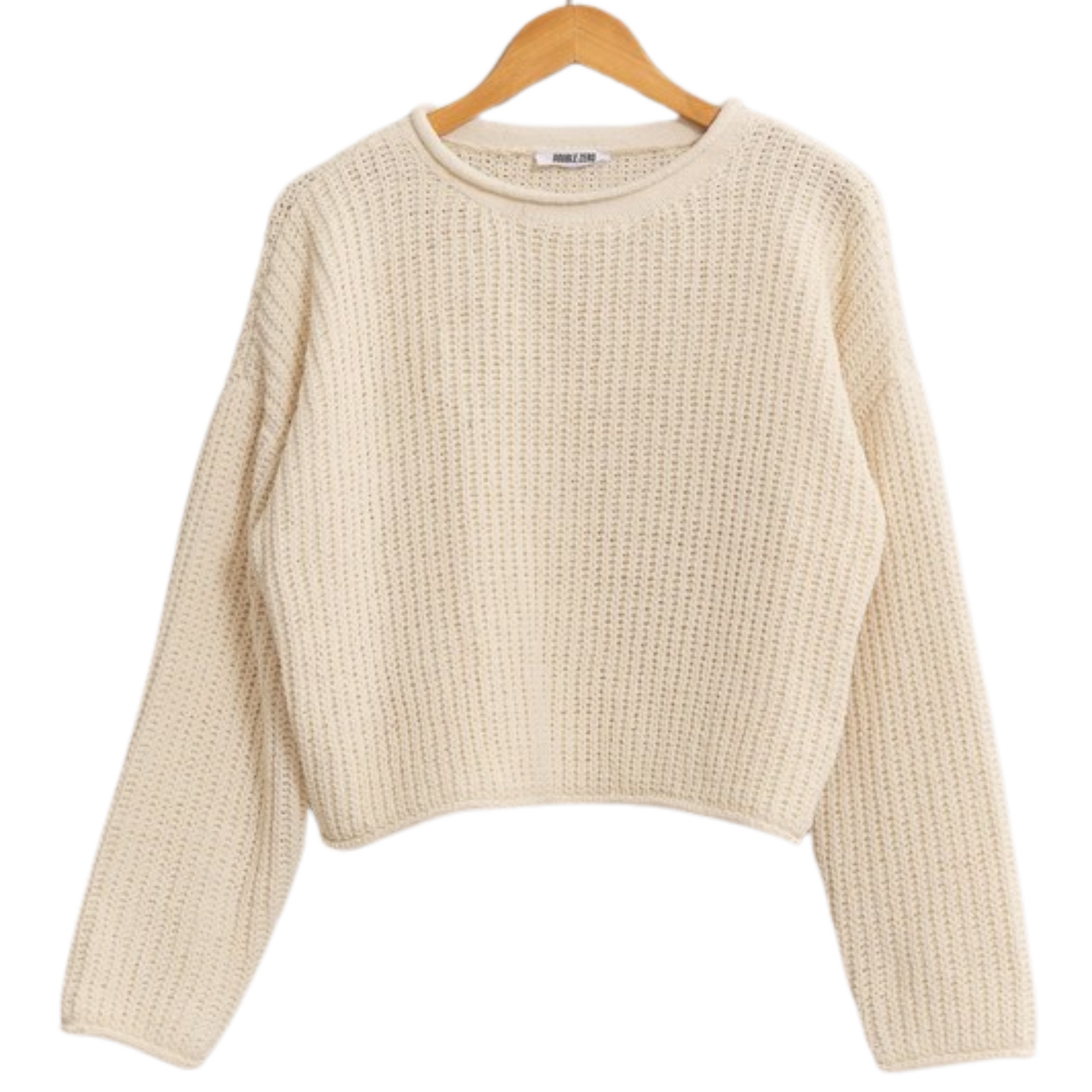 Knit Cropped Sweater in cream