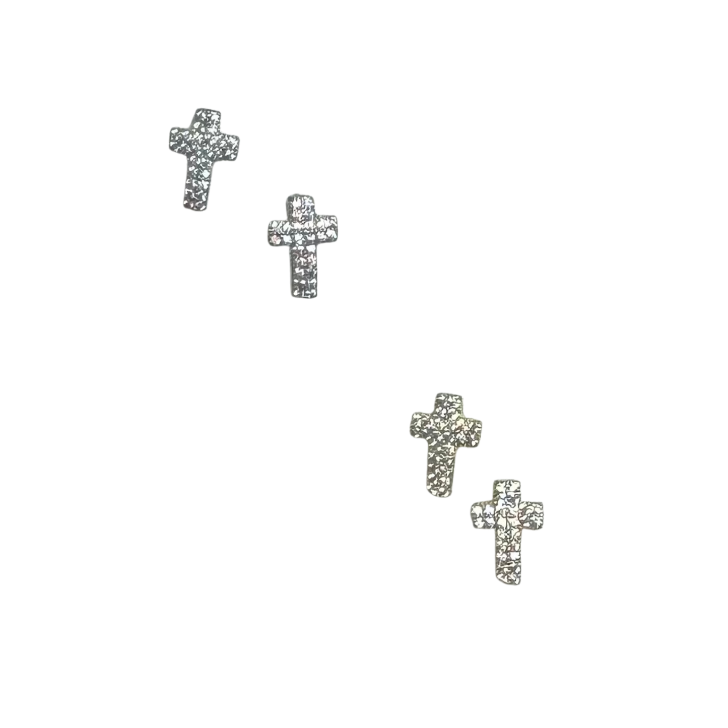 Elegant small cross studs featuring sparkling rhinestone accents that catch the light beautifully. These timeless stud earrings from Perdido Gems combine classic religious symbolism with modern sparkle, perfect for everyday wear or special occasions. Secure post backs ensure comfortable, all-day wearability. A versatile addition to any jewelry collection.