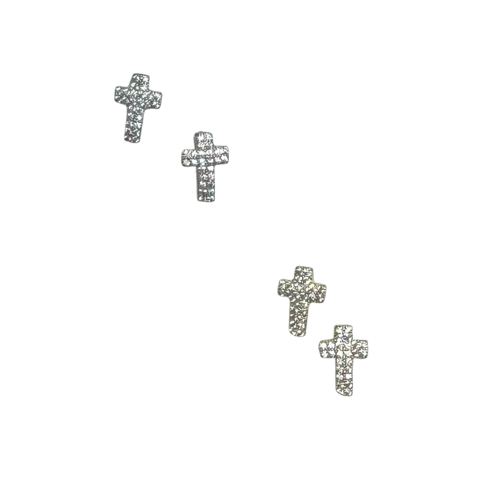 Elegant small cross studs featuring sparkling rhinestone accents that catch the light beautifully. These timeless stud earrings from Perdido Gems combine classic religious symbolism with modern sparkle, perfect for everyday wear or special occasions. Secure post backs ensure comfortable, all-day wearability. A versatile addition to any jewelry collection.