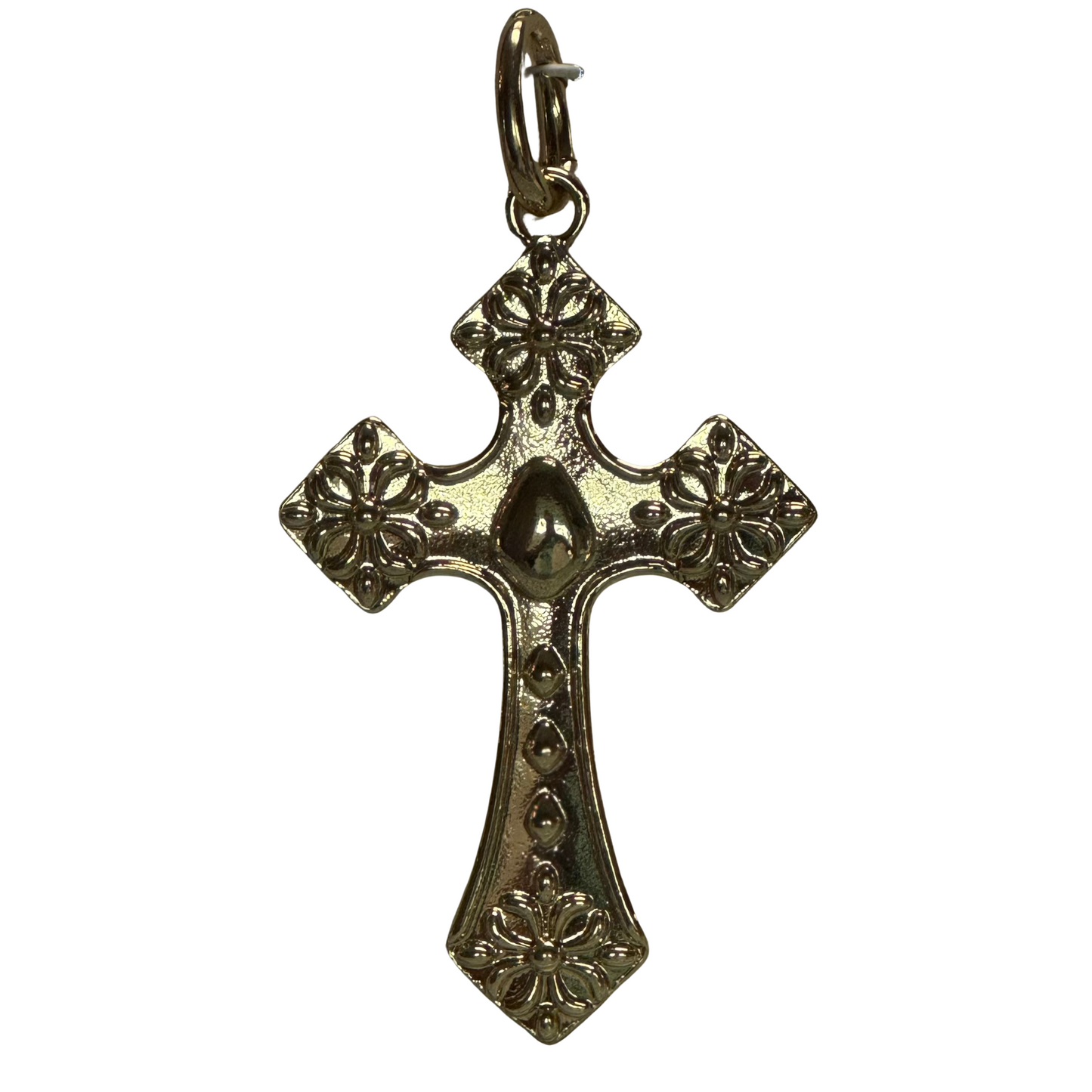 Elevate your scarf necklace with the Golden Stella Cross Charm, crafted in radiant gold. This expertly designed charm adds a refined touch of elegance and symbolism, making it a versatile accessory that complements any style with subtle sophistication. Perfect for those seeking a meaningful yet stylish accent to their look.