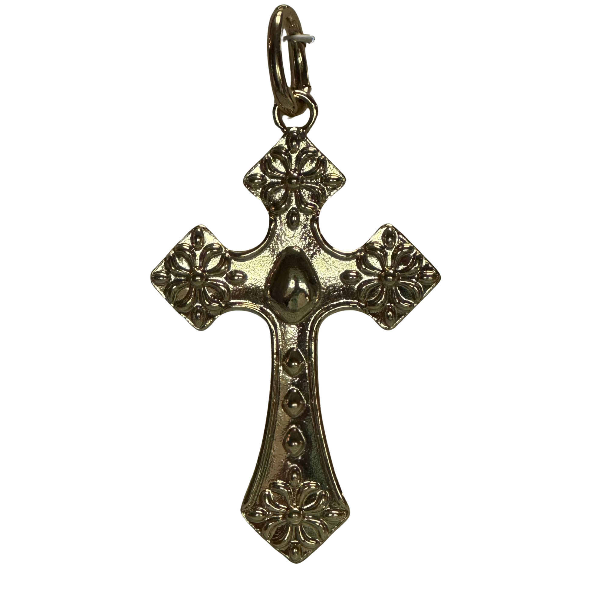 Elevate your scarf necklace with the Golden Stella Cross Charm, crafted in radiant gold. This expertly designed charm adds a refined touch of elegance and symbolism, making it a versatile accessory that complements any style with subtle sophistication. Perfect for those seeking a meaningful yet stylish accent to their look.