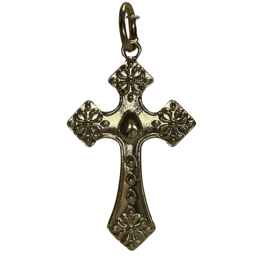 Elevate your scarf necklace with the Golden Stella Cross Charm, crafted in radiant gold. This expertly designed charm adds a refined touch of elegance and symbolism, making it a versatile accessory that complements any style with subtle sophistication. Perfect for those seeking a meaningful yet stylish accent to their look.
