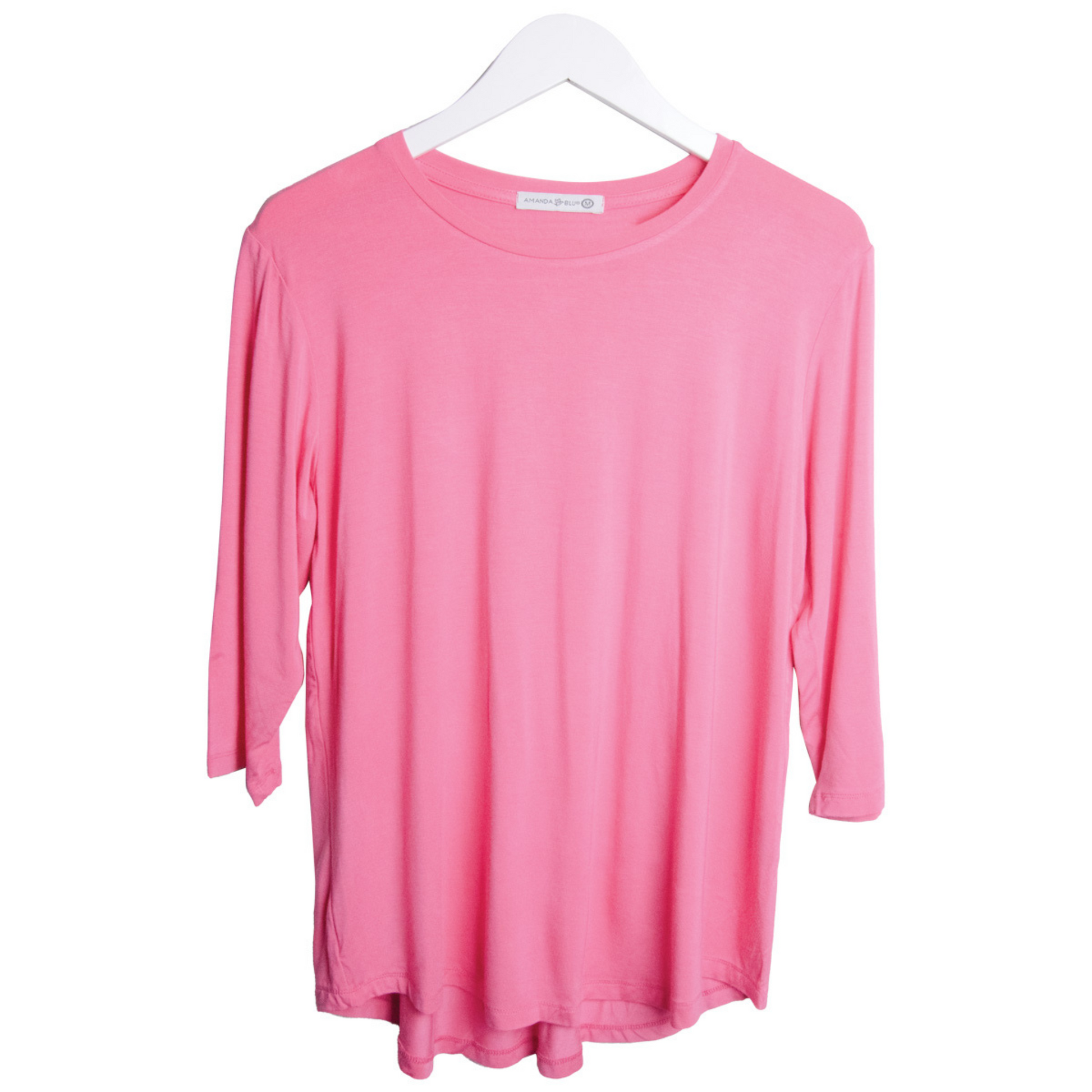 3/4 length sleeve top in dark pink