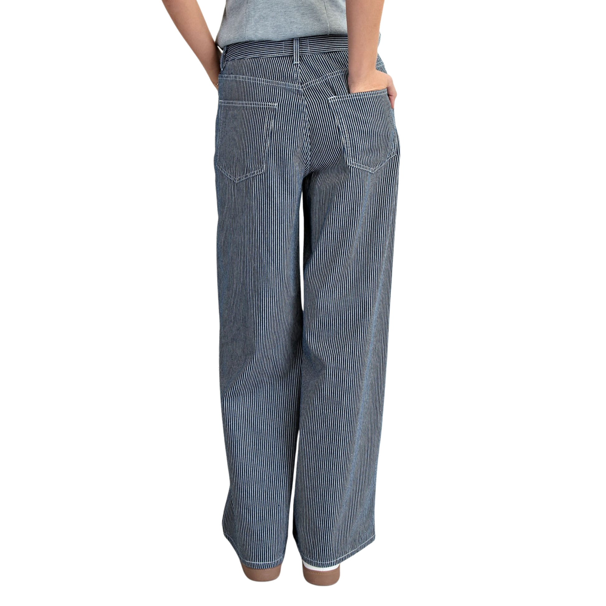 Cotierra's Full Length Striped Jeans combine classic denim with a modern twist. The crisp striped pattern adds visual interest to a timeless silhouette, while the straight leg cut offers a flattering, versatile fit that works with any style. Crafted from quality denim, these jeans are designed for everyday comfort and durability. Perfect for casual outings or dressed up for a night out.