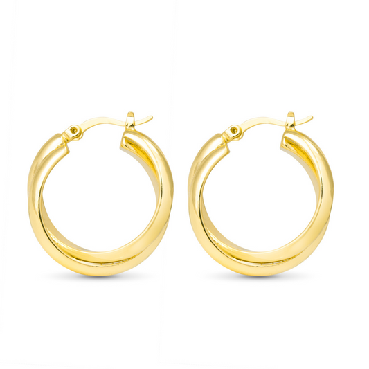 Crafted with elegant simplicity, the Diana Simple Twist Hoops by Amanda Blu are a must-have addition to any jewelry collection. Made of high-quality gold, these twisted hoop earrings exude a timeless appeal that can elevate any outfit. Perfect for any occasion, these hoops are a luxurious staple for modern fashionistas.