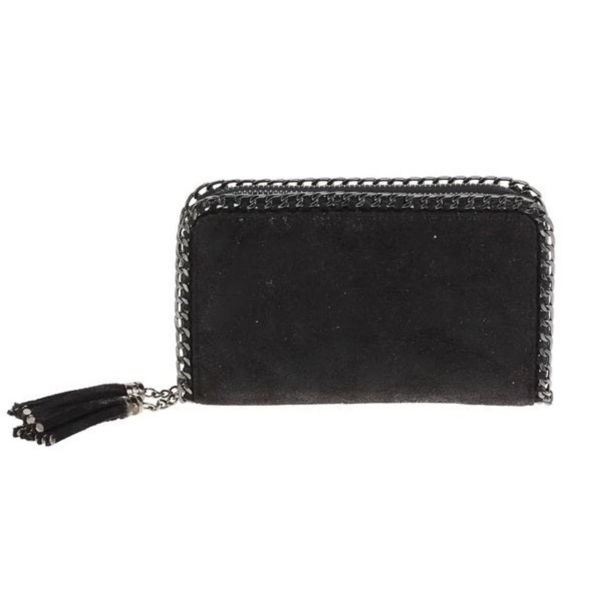 Expertly designed by BC Bags, this Double Zipper Chain Wallet is perfect for organizing your essentials. The double zipper design allows for easy access to your items, while the chain accent adds a stylish touch. Keep your belongings safe and secure with this sleek and functional wallet.