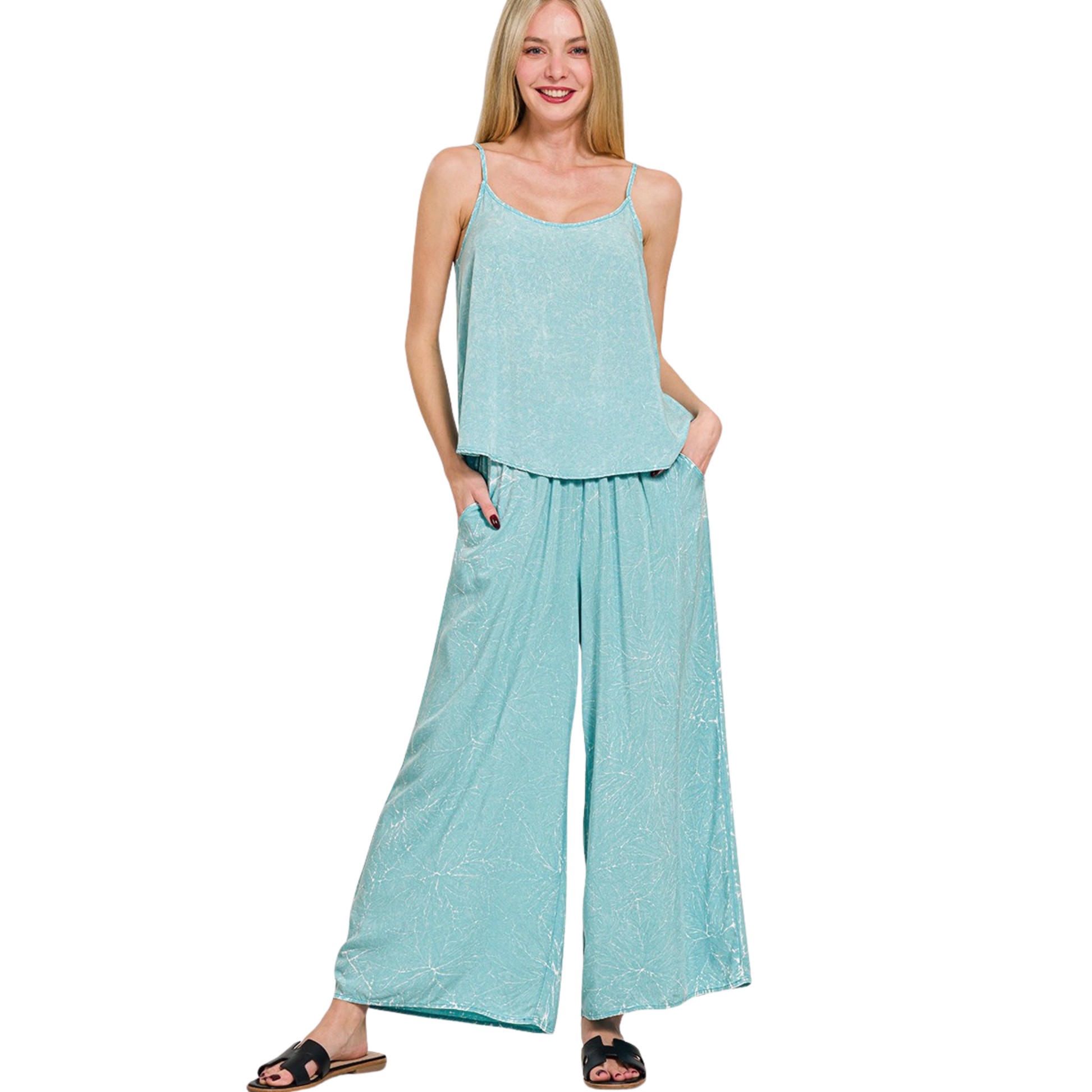 Cami and Pants set in Dusty Teal