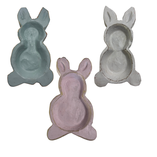 Elevate your tableware with this charming Easter Bunny serving dish from Valentino. Crafted from quality wood, this whimsical piece features an adorable bunny design perfect for seasonal entertaining or everyday use. Available in crisp white, soft pink, or calming blue, it complements any décor aesthetic. Ideal for serving appetizers, desserts, or displaying decorative items, this versatile dish combines functional elegance with festive appeal.