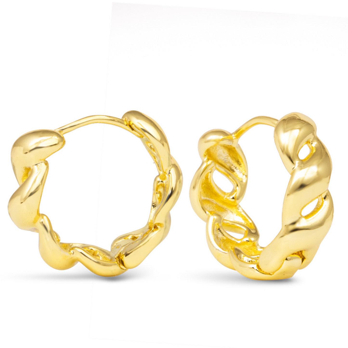 Expertly crafted, these small hoop earrings from Amanda blu add a touch of elegance to any outfit. Made of polished gold, these twisted hoops are a classic accessory that can elevate any look. Perfect for any occasion, these earrings are a must-have for any jewelry collection.