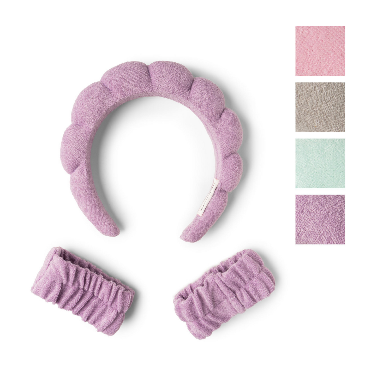 Designed to keep your hair back and shielded from water, skincare and makeup, this soft terrycloth headband comes with two fluffy wristbands to keep your arms nice ‘n dry while washing or rinsing. &nbsp;