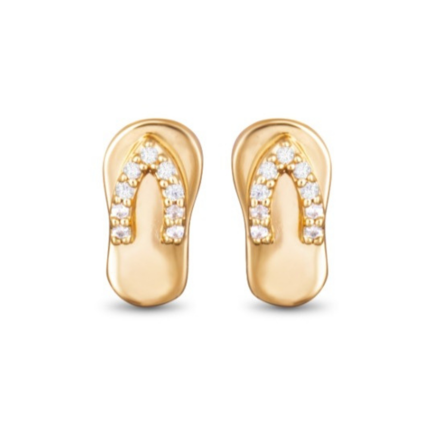 Gold Flip Flop Stud Earrings