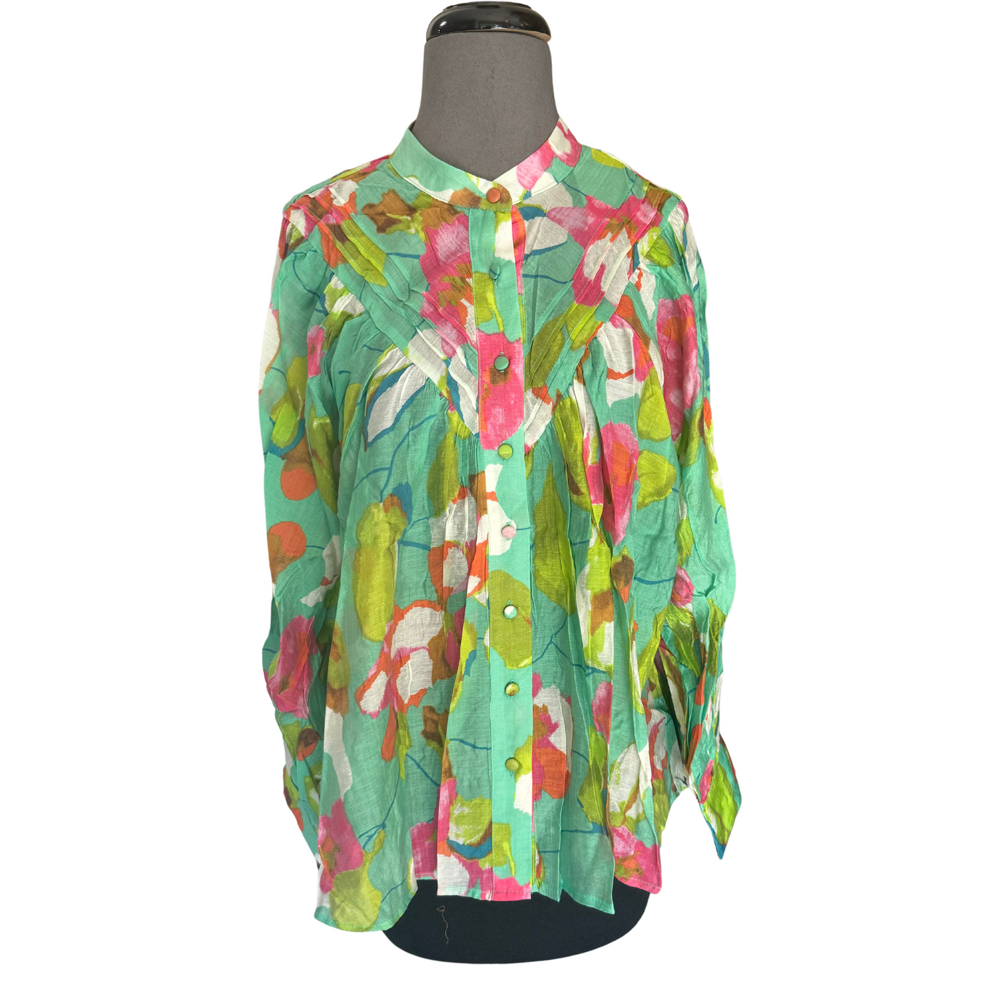 Discover effortless style with our Floral Long Sleeve Blouse. This apple green blouse features a beautiful floral print and classic button down design, perfect for any occasion. Enjoy the comfort and sophistication of our top-quality fabric, brought to you by ee:some brand.