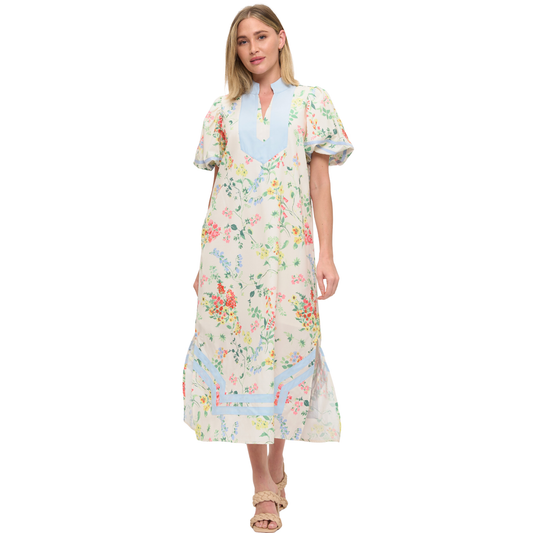 Embrace effortless elegance with this stunning Beeson River floral maxi dress. Featuring a timeless blue floral print, the flattering V-neckline and short sleeves create a breezy, sophisticated silhouette perfect for warm weather occasions. The flowing maxi length offers graceful movement and versatile styling—dress it up for events or down for casual outings. A wardrobe essential that combines comfort with timeless style.