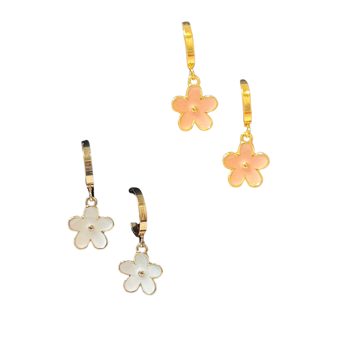 Add a touch of delicate femininity with our Small Flower Hoop Earrings. Available in both light pink and white, these gold earrings feature a subtle flower accent, perfect for any occasion. Handcrafted by the ete brand, these small hoop earrings are both elegant and timeless.