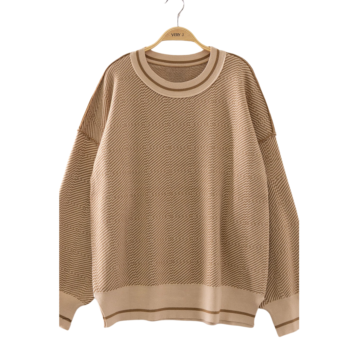 Elevate your everyday wardrobe with this stylish Geometric Pattern Sweater from Very J. Crafted from soft, quality knit fabric, this long sleeve sweater features a modern geometric design that adds visual interest to any outfit. The rich mocha color is versatile and easy to pair with your favorite pieces.