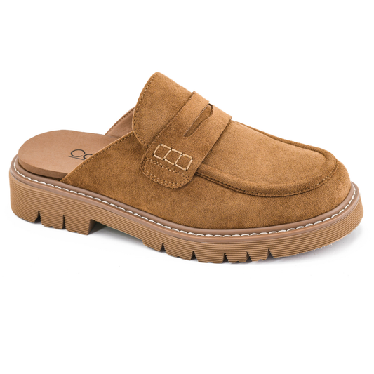 Slip into effortless style with the Corkys Get Lucky Mules. Crafted in a warm camel tone, these closed-toe mules feature a comfortable open-back design perfect for easy on-and-off wear. The sleek silhouette pairs seamlessly with casual outfits while the quality construction ensures all-day comfort. A versatile essential for your everyday wardrobe.