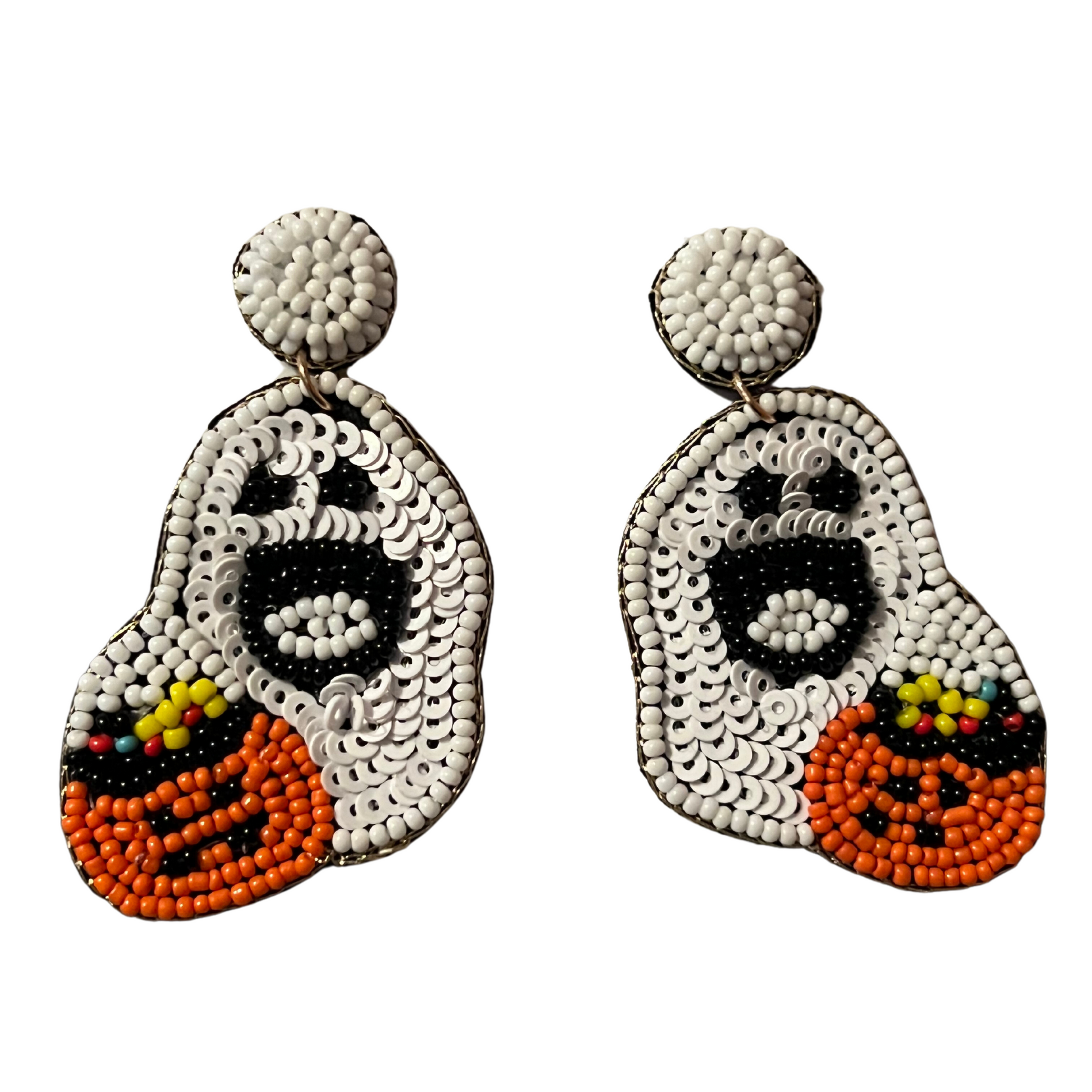 Ghost with pumpkins halloween earrings