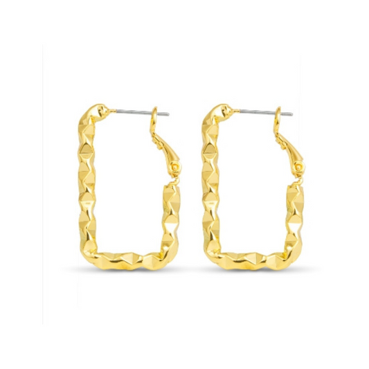 Gianna Twisted Rectangle Hoop Earrings