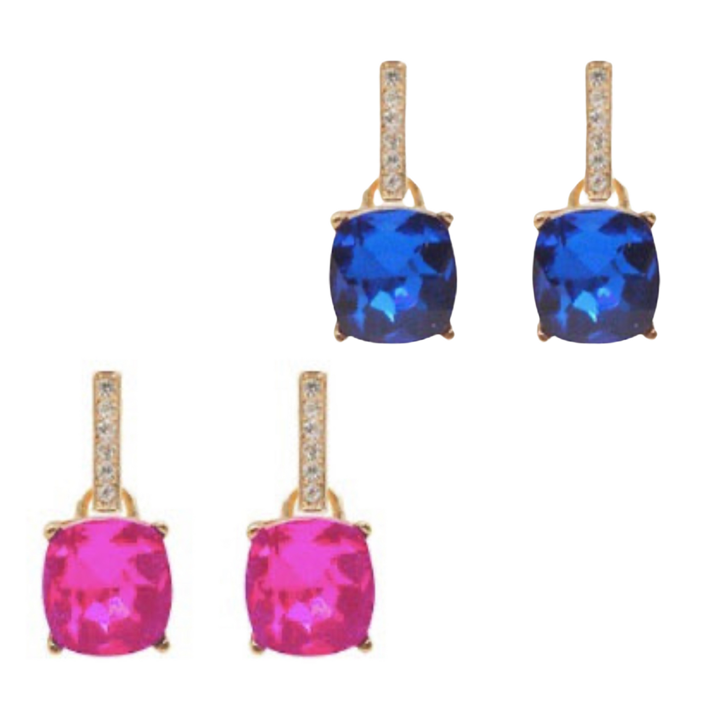 Glass Asscher Earrings