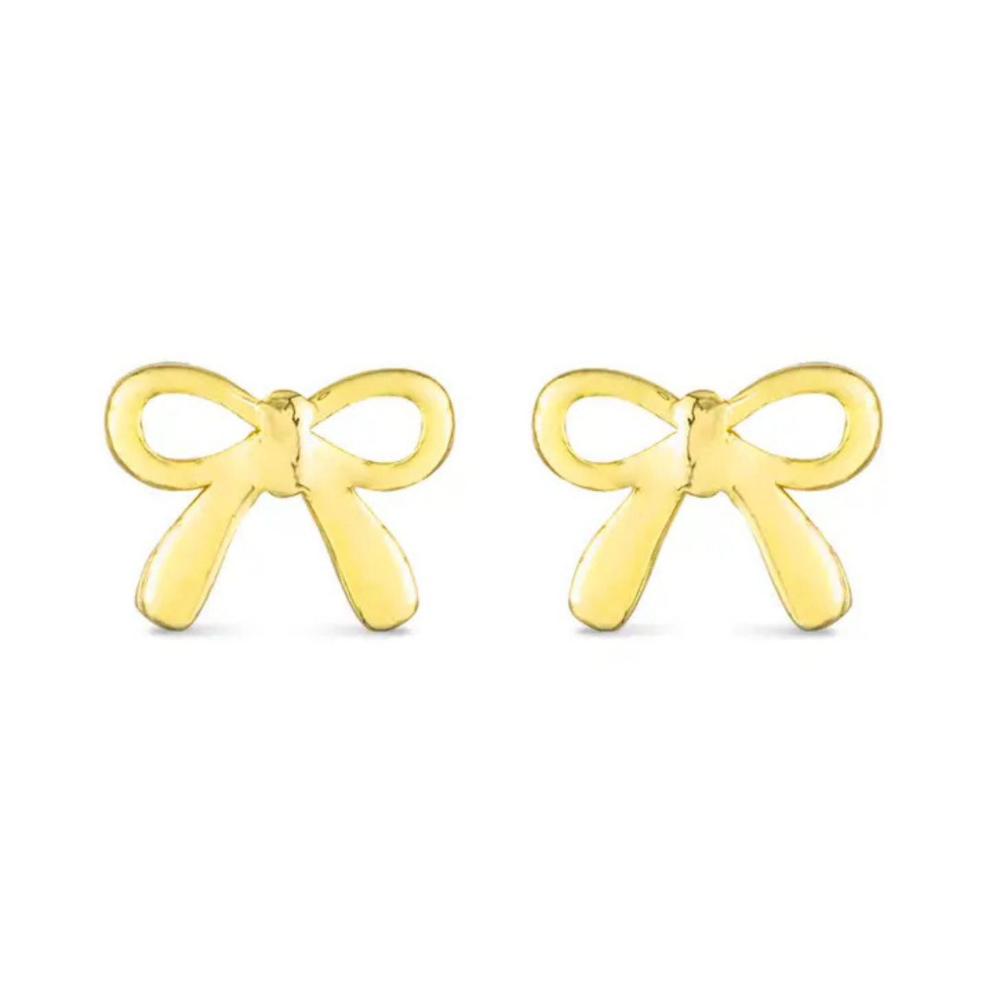 Gold Bow Ribbon Earrings