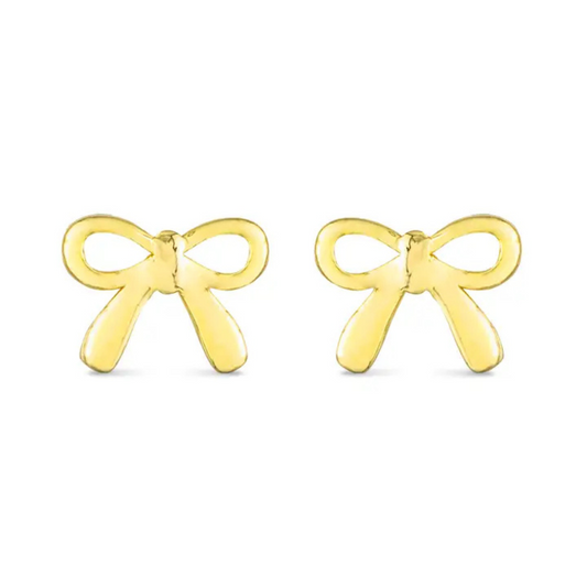 Gold Bow Ribbon Earrings