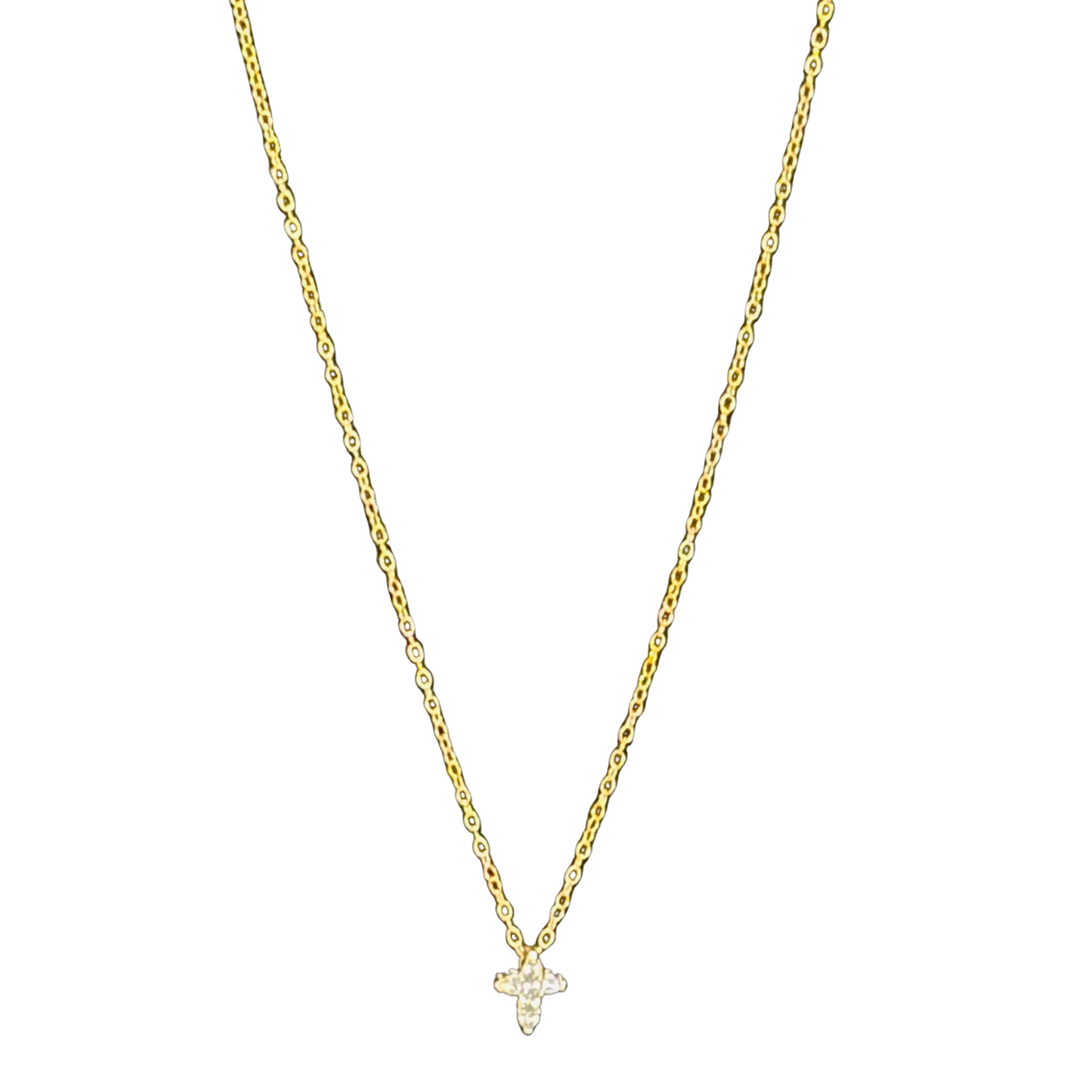 Tiny Cross Necklace in gold