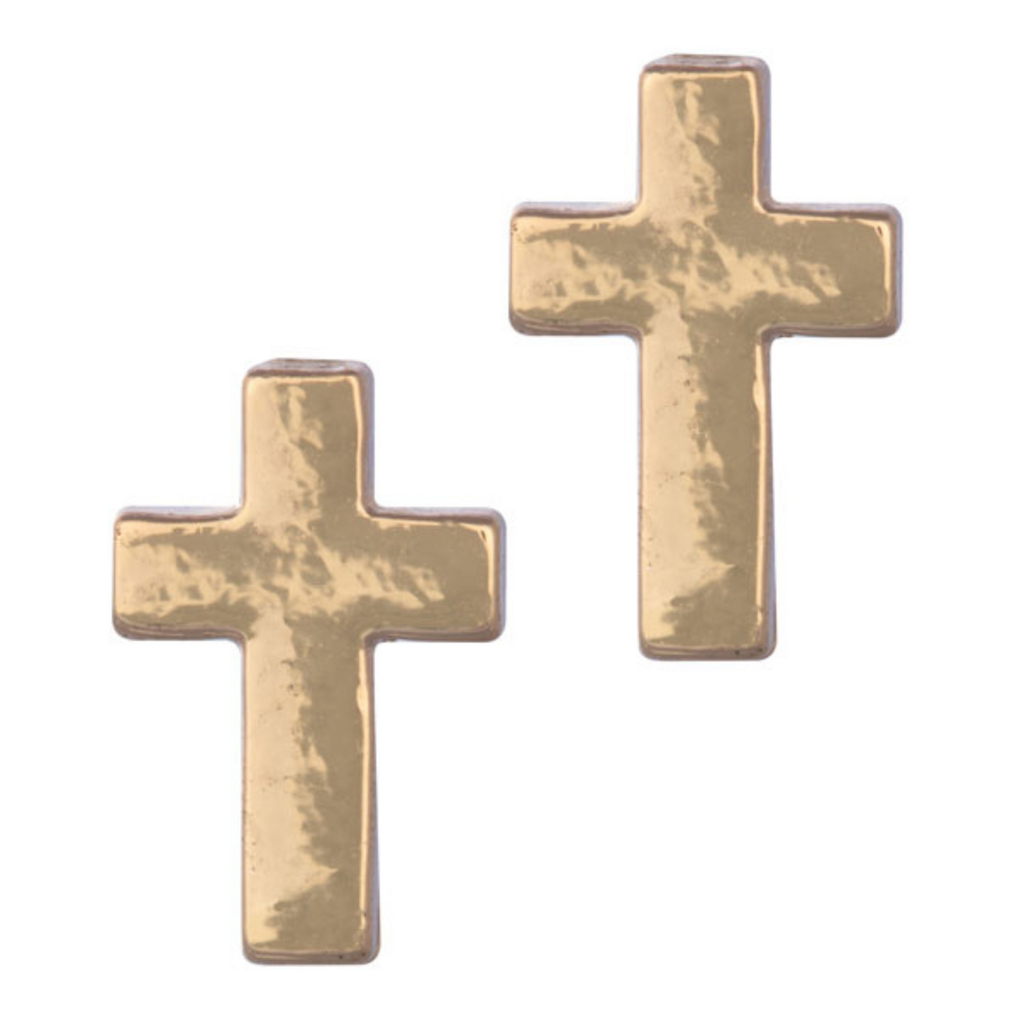 small gold cross stud earrings
